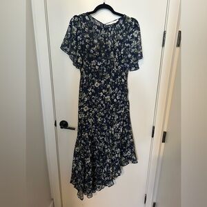 ASTR THE LABEL | Flutter Sleeve Maxi Dress in Blue & Green Floral